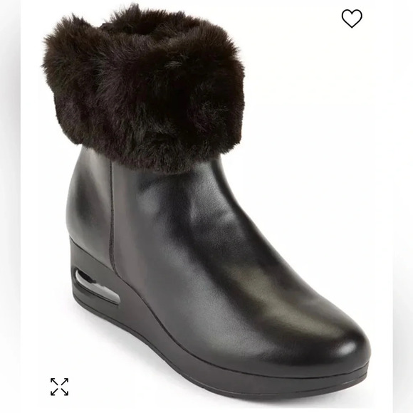 Dkny Abri Black Fur Bootie Ankle Boots - Picture 1 of 5